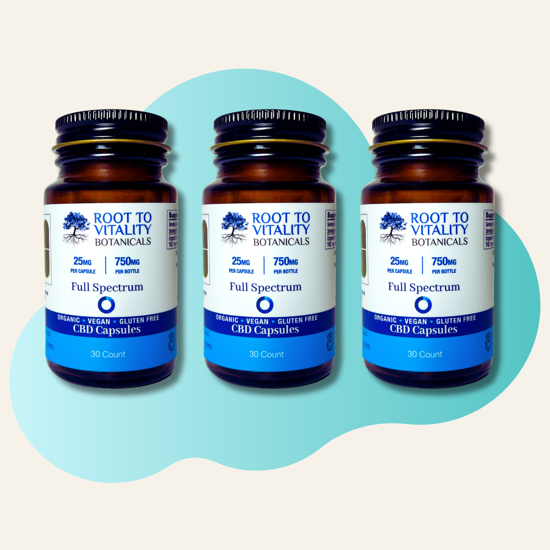 Bundle & Save: Organic & Vegan 25MG CBD Capsules, 3 bottles