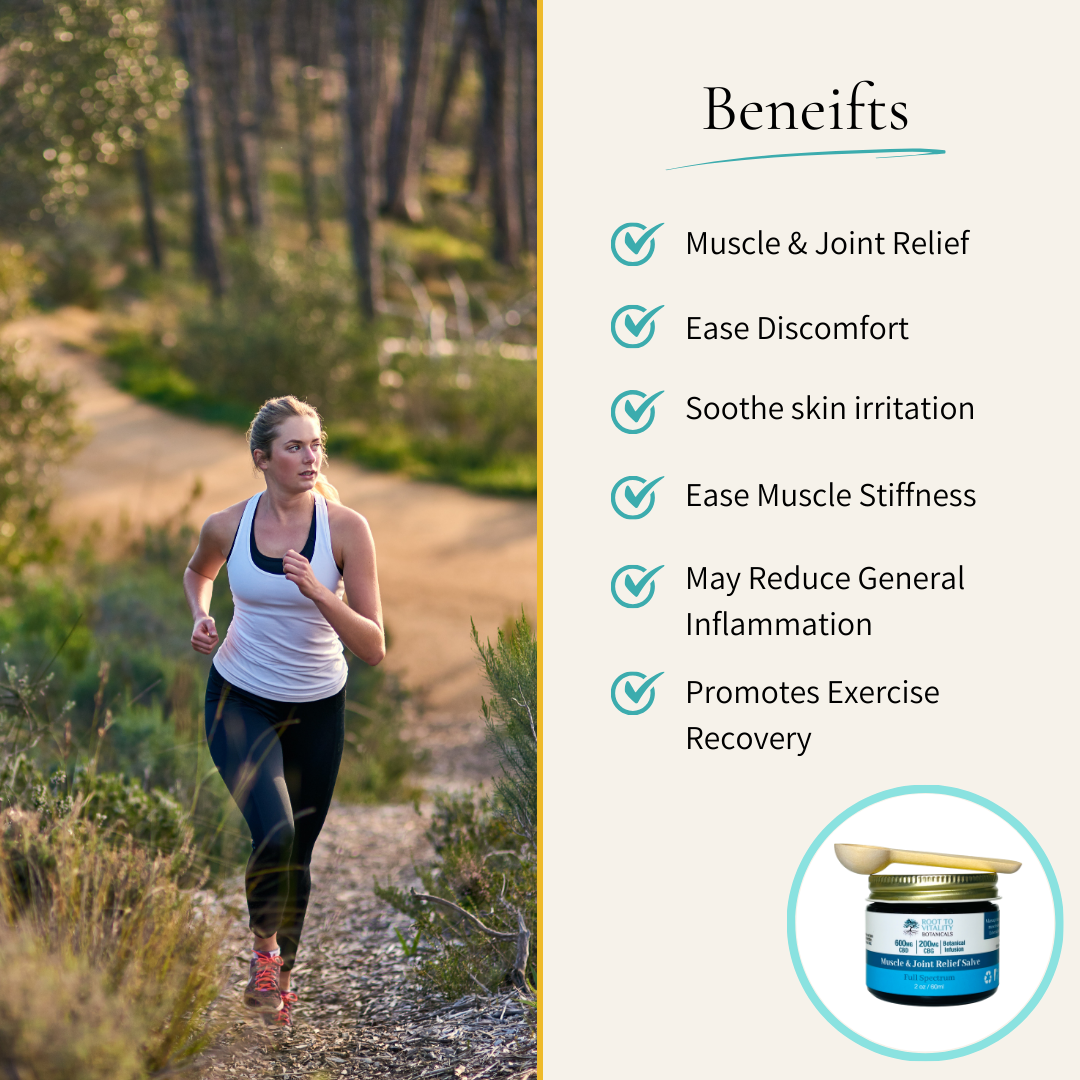 Muscle & Joint Relief Salve - 600MG CBD | 200MG CBG | Botanical Infusion - Benefits