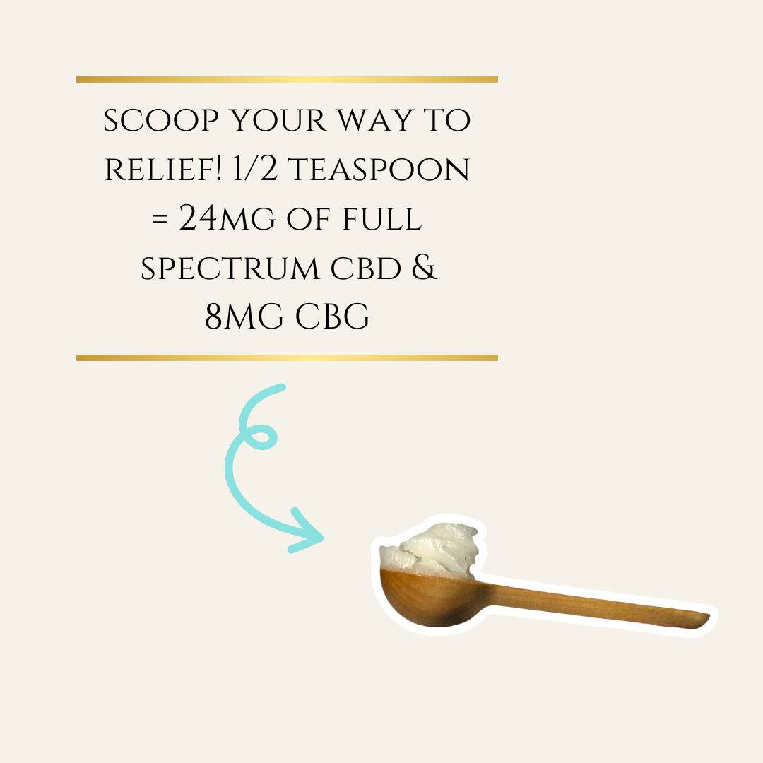 Muscle & Joint Relief Salve - 1 scoop = 24MG Full Spectrum CBD + 8MG CBG