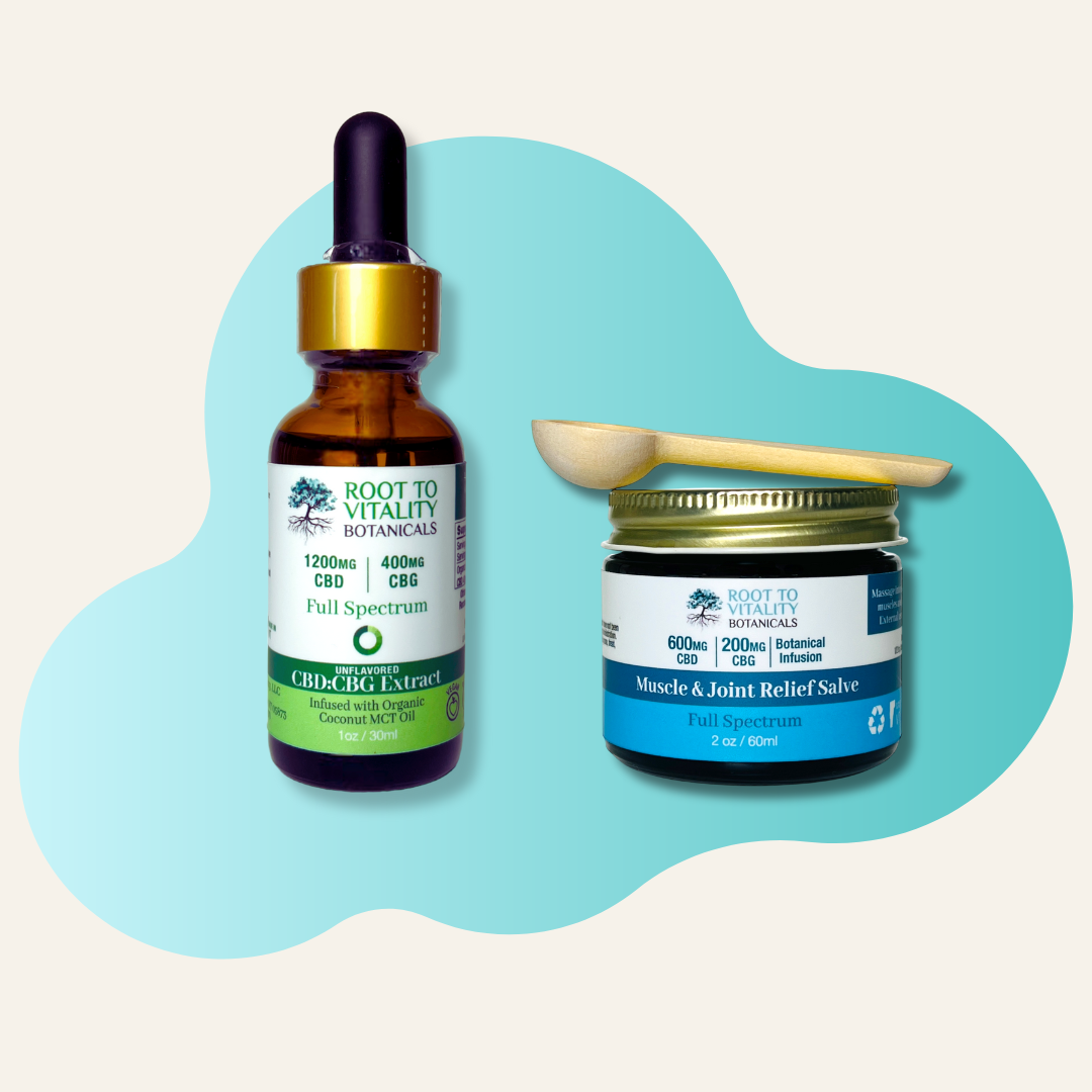 1200MG CBD | 400MG CBG Extract and Muscle & Joint Relief Salve - 600MG CBD | 200MG CBG | Botanical Infusion 