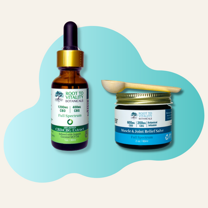 1200MG CBD | 400MG CBG Extract and Muscle & Joint Relief Salve - 600MG CBD | 200MG CBG | Botanical Infusion 
