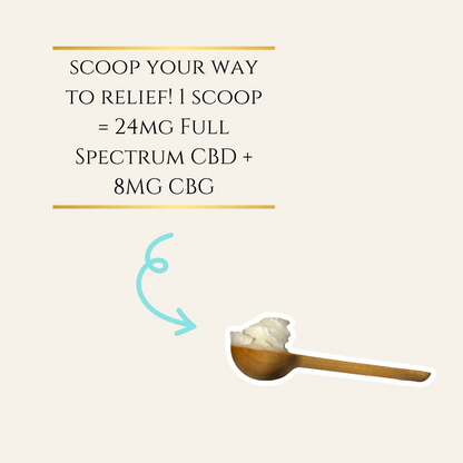 1 scoop = 24MG Full Spectrum CBD + 8MG CBG