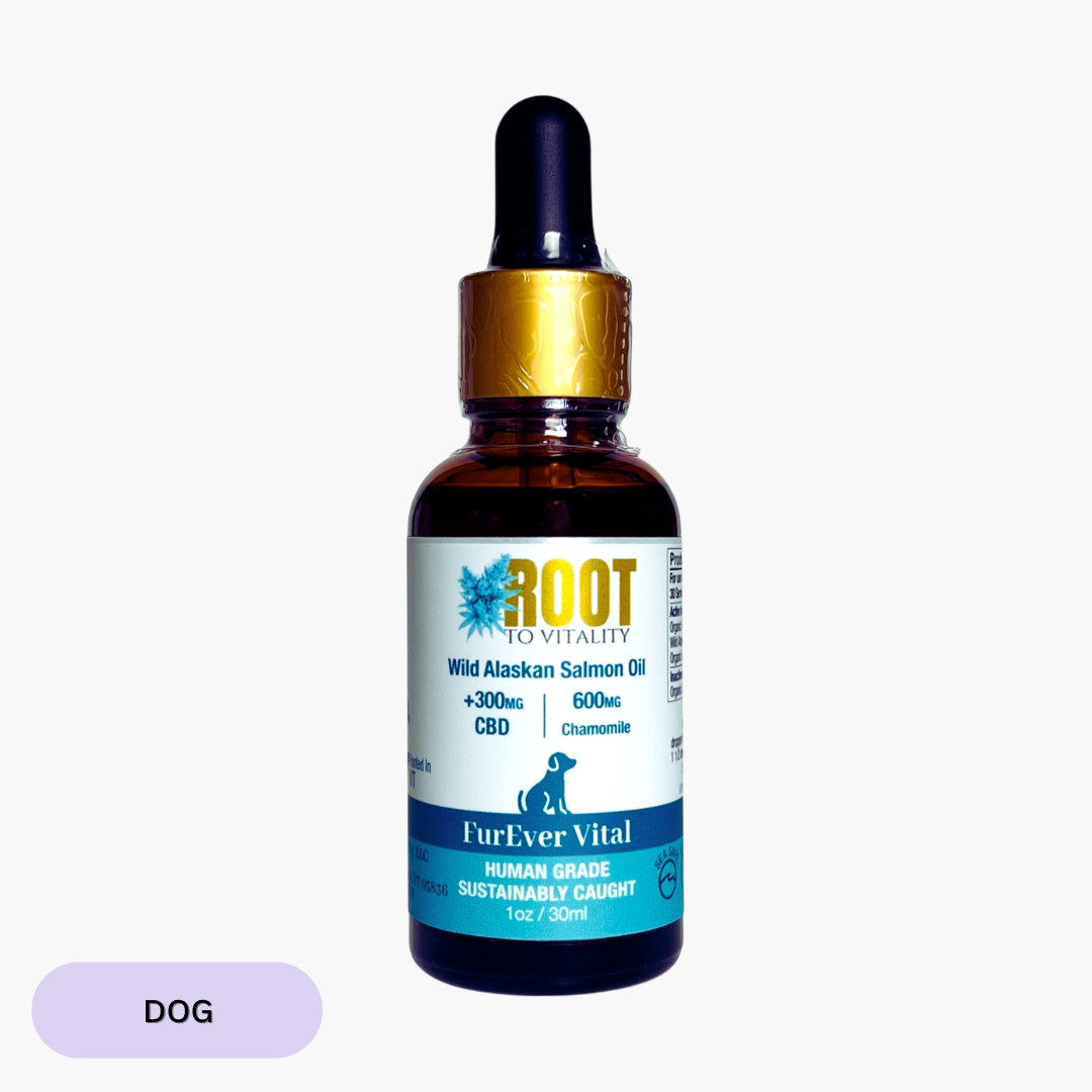 FurEver Vital Pet Tincture - Contains Wild Alaskan Salmon Oil, Certified Organic Full Spectrum CBD, and Organic Chamomile
