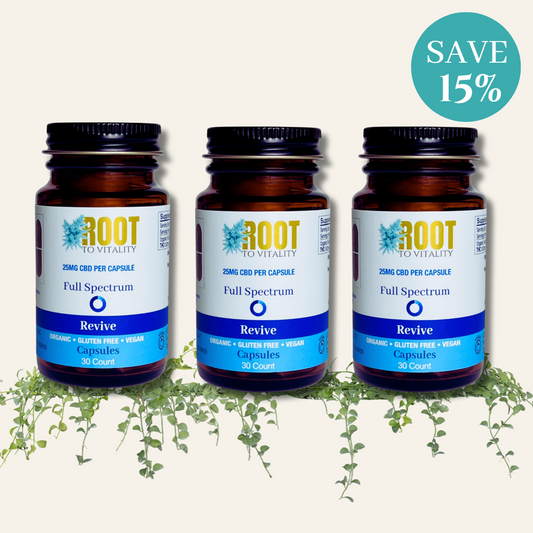 Bundle & Save: Full Spectrum 25MG CBD Capsules, 3 bottles