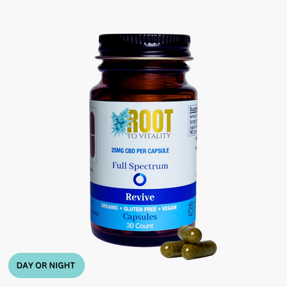 Full Spectrum, Organic, Vegan 25MG CBD Capsules 